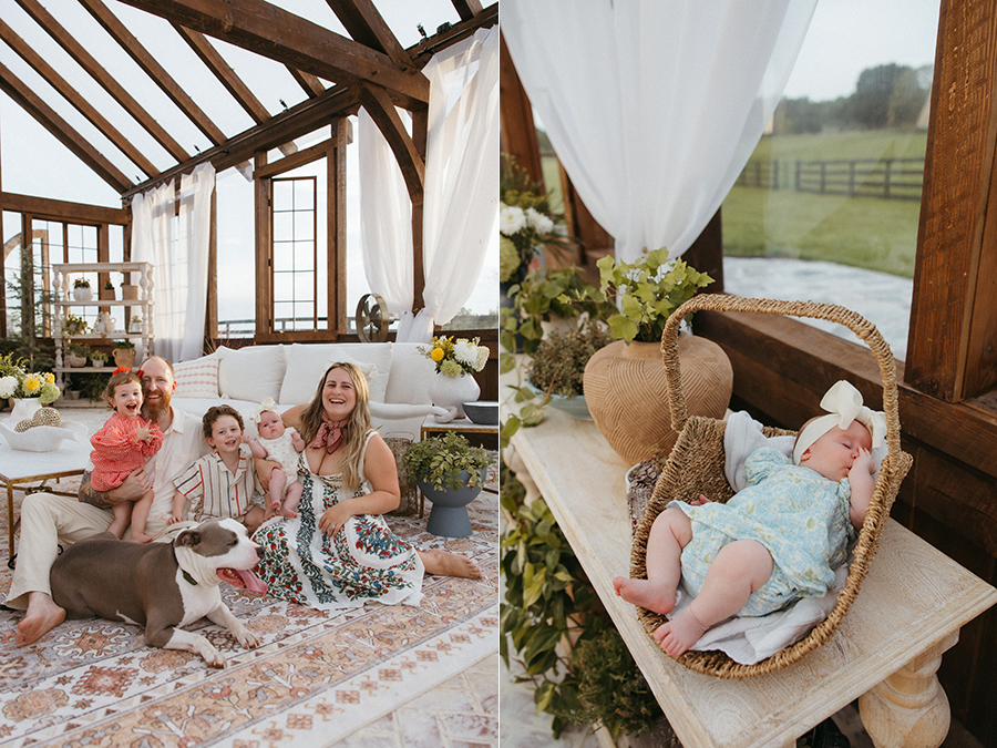 Leesburg newborn photographer | Sterling Hills Farm Greenhouse